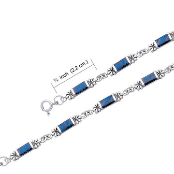 Silver Flower Link Bracelet TBG139 - Jewelry